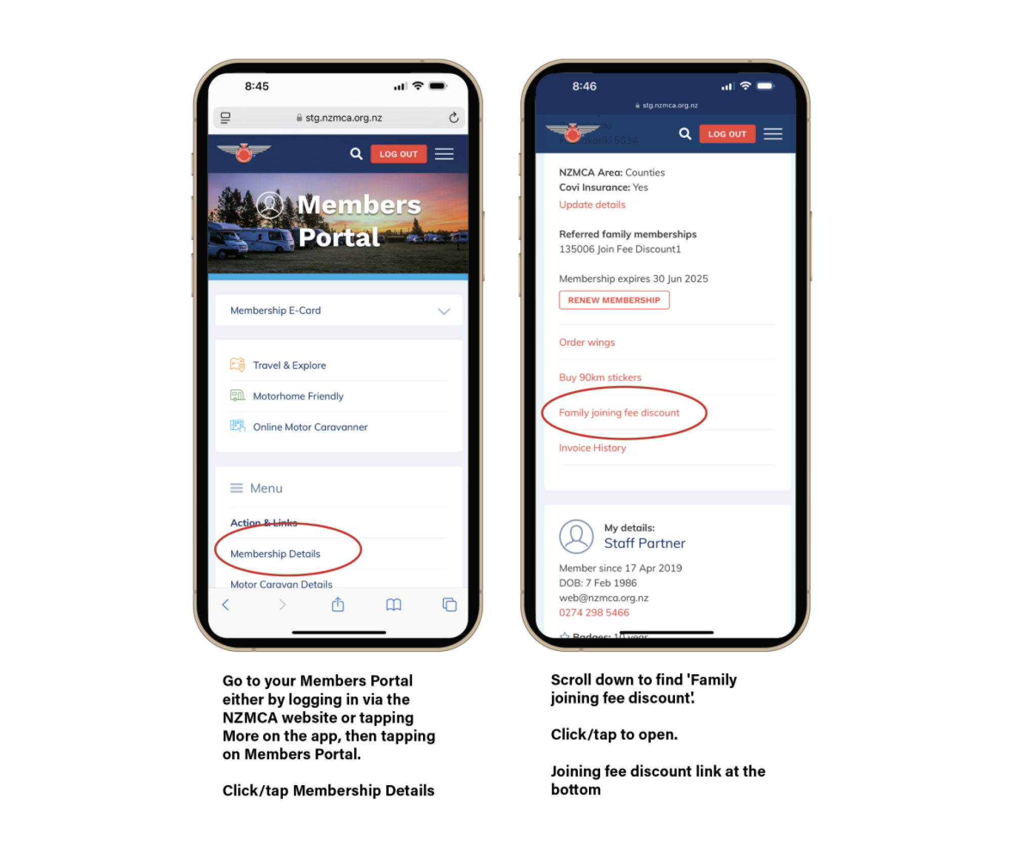 How to find the Family joining fee discount referral link
