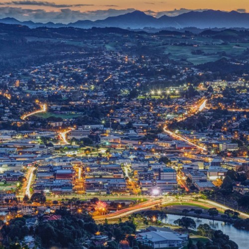 Whangarei City at dusk